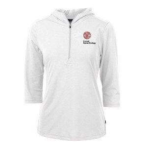 Women's Cornell Human Ecology Cutter & Buck Eco Pique Recycled Half Zip Hood