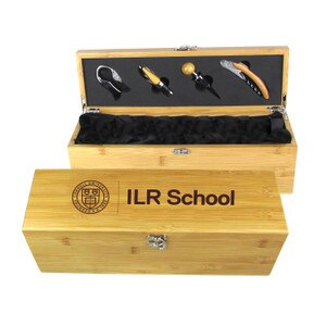 Cornell ILR School Bamboo Wine Gift Box with Tools
