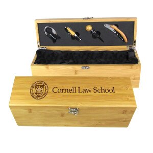 Cornell Law Bamboo Wine Gift Box with Tools