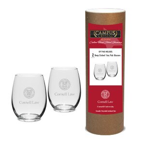 Cornell Law Stemless Wine Glass Set