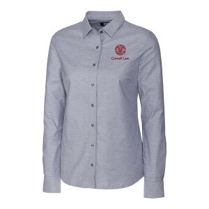 Women's Cornell Law Cutter & Buck Oxford Long Sleeve Dress Shirt