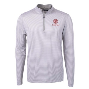 Cornell Law Cutter & Buck Micro Stripe Recycled Quarter Zip