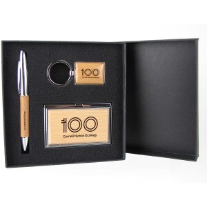 Cornell Human Ecology 100 Year Gift Set with Pen, Keychain & Business Card Case