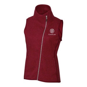 Women's Cornell Law Cutter & Buck Asymmetrical Sweater Knit Vest