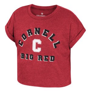 Youth Cornell Big Red Glitter Crop