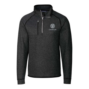 Big & Tall Cornell Law Cutter & Buck Sweater Knit Half Zip Jacket