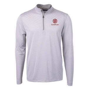 Big & Tall Cornell Law Cutter & Buck Micro Stripe Recycled Quarter Zip