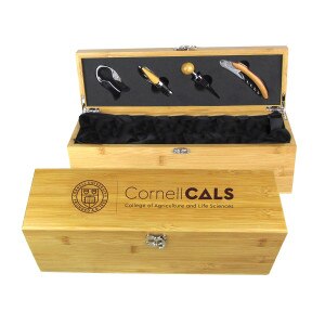 Cornell CALS Bamboo Wine Gift Box with Tools