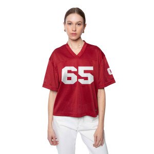 Women's Big Red Mesh Football Jerse
