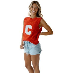 Women's Chenille Block C Sweater fr