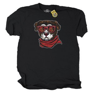 Dog with Bear Through C Sunglasses Tee