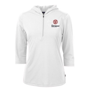 Women's Cornell ILR School Cutter & Buck Eco Pique Recycled Half Zip Hood