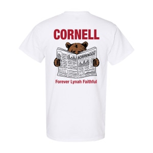 Cornell Hockey Bear with Newspaper