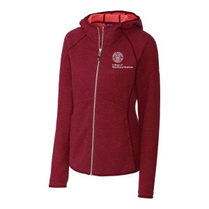 Women's Cornell Veterinary Medicine Cutter & Buck Sweater Knit Hoodie Full Zip Jacket