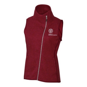 Women's Cornell Veterinary Medicine Cutter & Buck Asymmetrical Sweater Knit Vest