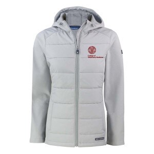 Women's Cornell Veterinary Medicine Cutter & Buck Eco Softshell Full Zip Hooded Jacket