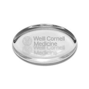 Weill Cornell Medicine Oval Crystal Paperweight