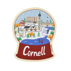 Cornell Snow Globe Sticker