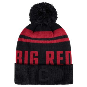 Black and Red with Block C Beanie