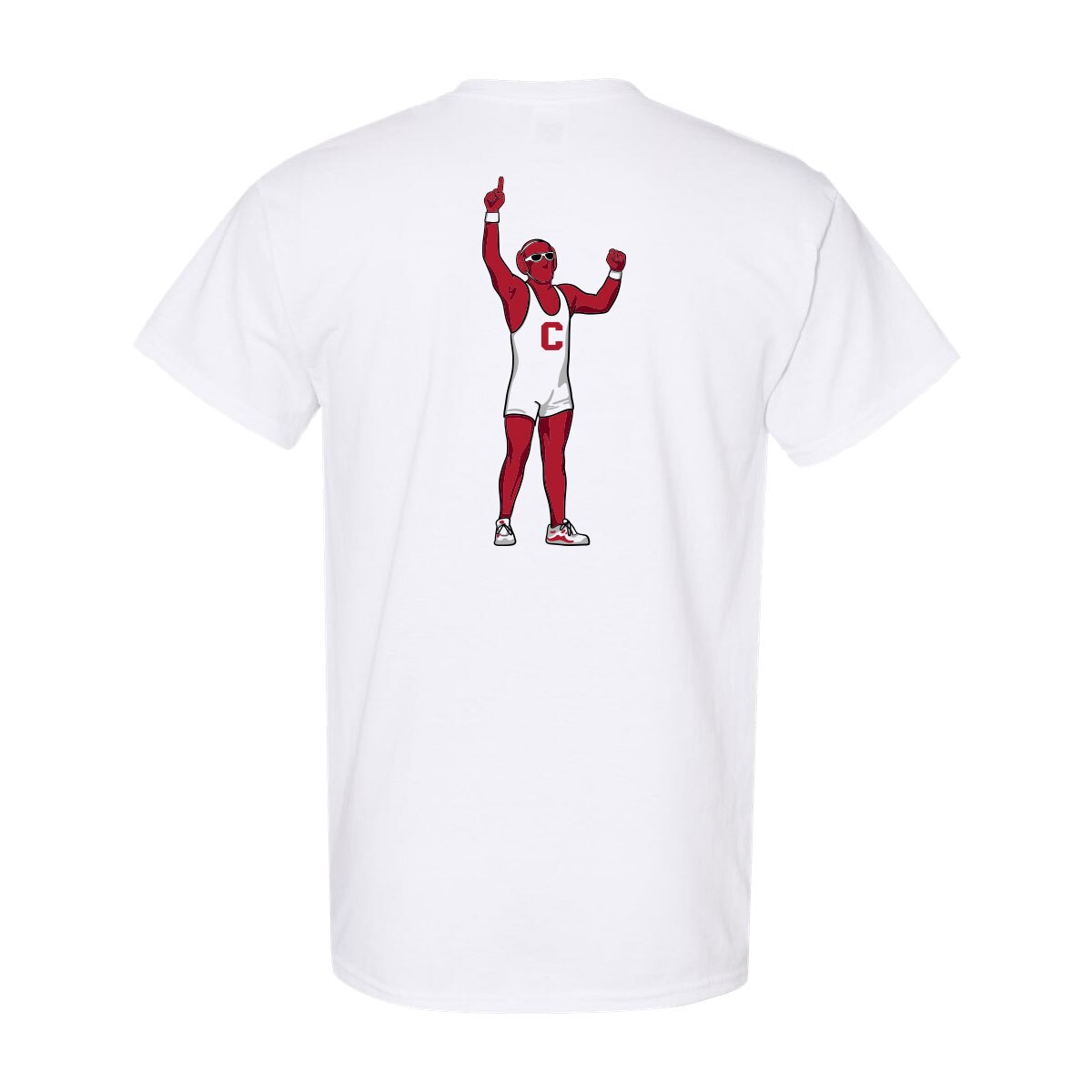 Cornell Wrestling Red Man Tee back