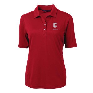 Women's Cornell Block C Cutter & Buck Eco Pique Recycled Polo