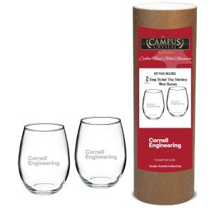 Cornell Engineering Stemless Wine Glass Set