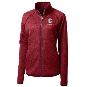 Women's Cornell Block C Cutter & Buck Sweater Knit Full Zip Jacket