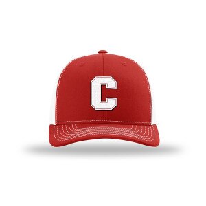 Richardson Block C Rubber Logo Red/White Trucker Cap