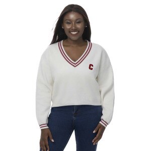 Women's Block C Cropped V Sweater