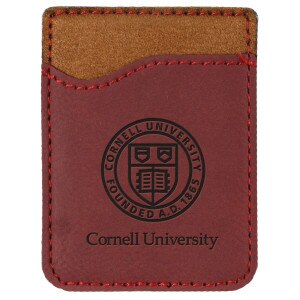 Cornell Seal Leatherette Cell Phone Pocket -Burgundy