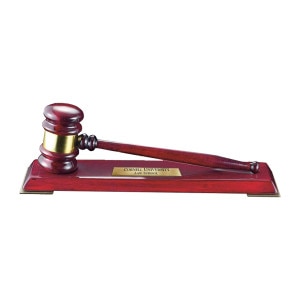 Cornell Law School Rosewood Gavel Set with Base