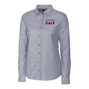 Women's Cornell CALS Cutter & Buck Oxford Long Sleeve Dress Shirt