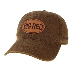 Big Red Leather Patch on Cap