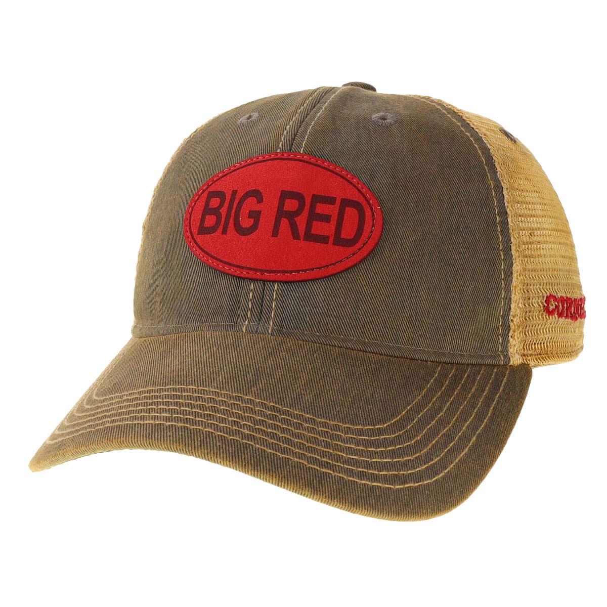 Big Red Leather Patch on Cap