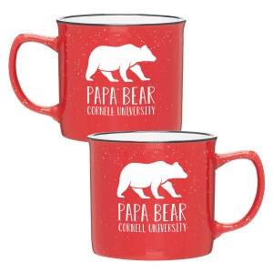 Cornell Papa Bear Speckled Red Mug