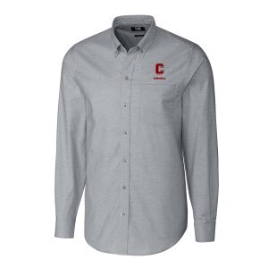 Big & Tall Cornell Block C Cutter & Buck Stretch Oxford Long Sleeve Dress Shirt