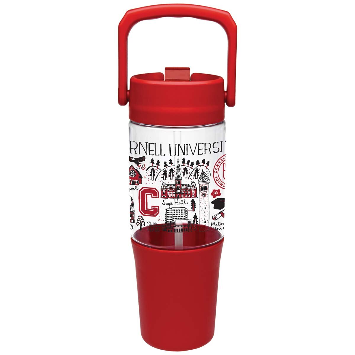 Julia Gash 40oz Flip Straw Water Bottle Red | Gifts | Drinkware