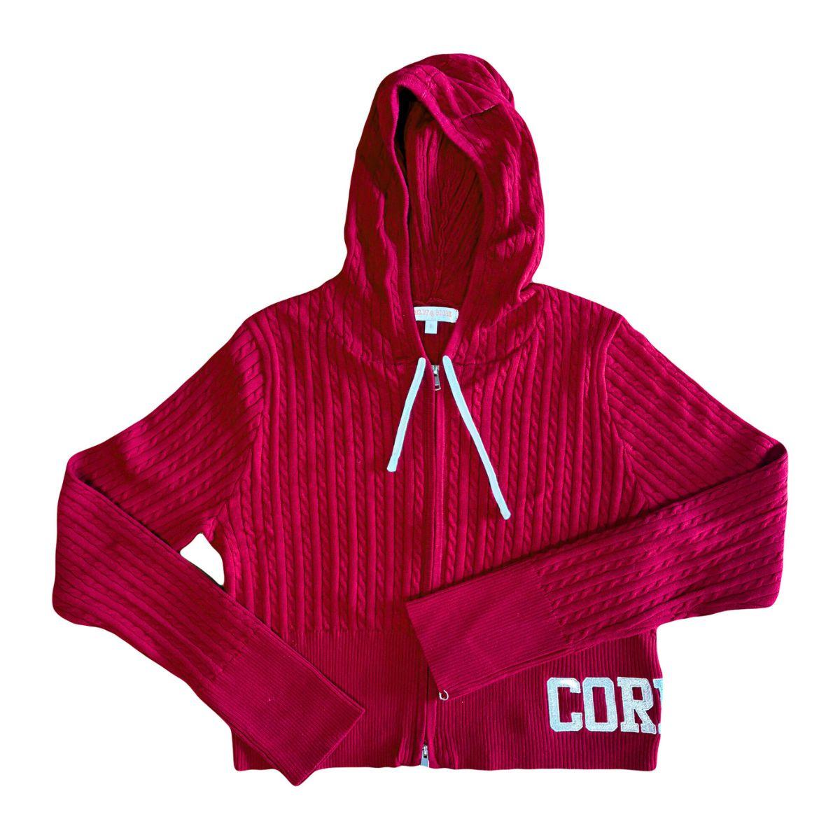 Women's Cornell Side Emb. Cable Knit Full Zip | Hoodies