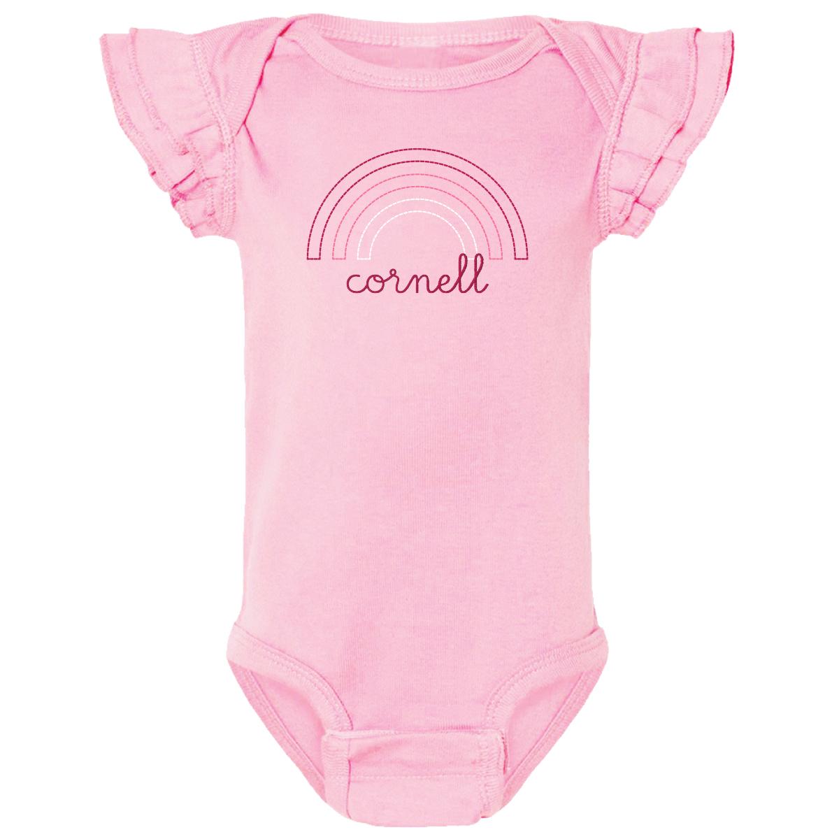 Infant Emb. Cornell Rainbow Onesie