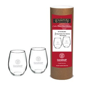Cornell AAP Stemless Wine Glass Set