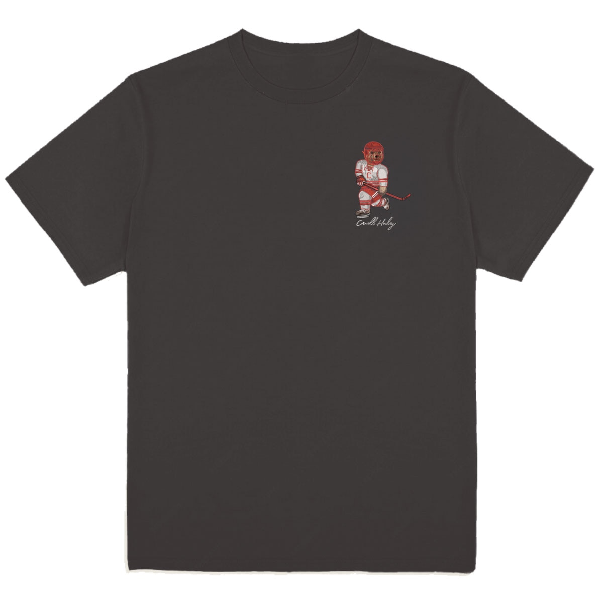 Embroidered Cornell Hockey Bear Tee