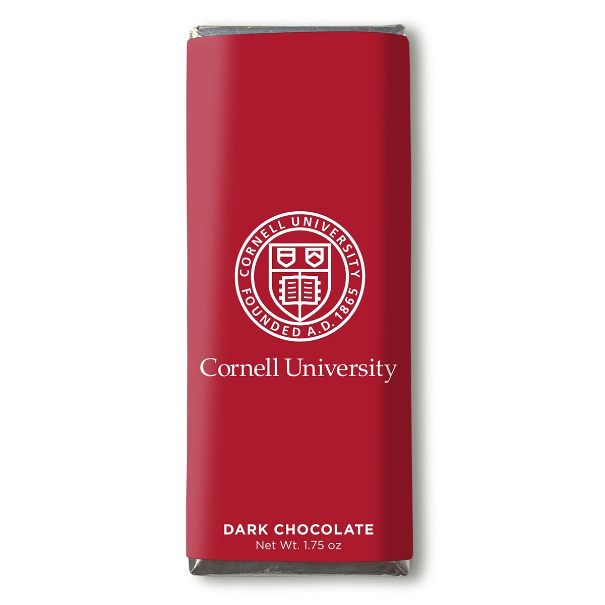 Red Wrapper Seal Dark Chocolate Bar