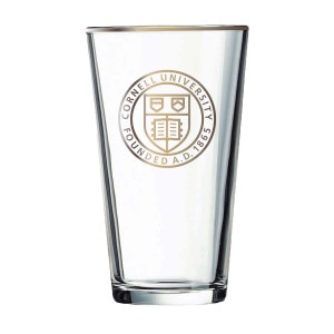 Cornell Seal Gold Rim Pint Glass