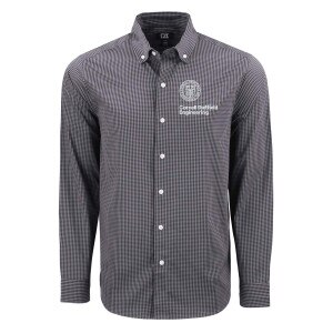 cutter buck dress shirts Cutter Buck BCW00236 Skyline Epic Confidence Recycled Gingham Mens Big Tall Long Sleeve Dress Shirt