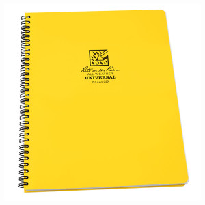 Rite In The Rain Weatherproof Side Spiral Notebook, Yellow Cover, Universal Page Pattern