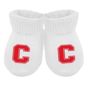 Newborn White Bootie With Red C