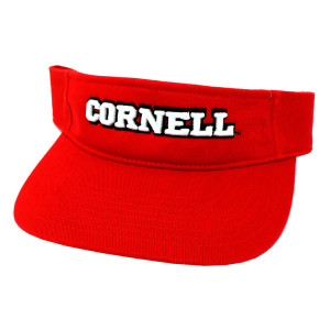 Red Visor with Cornell In White wit