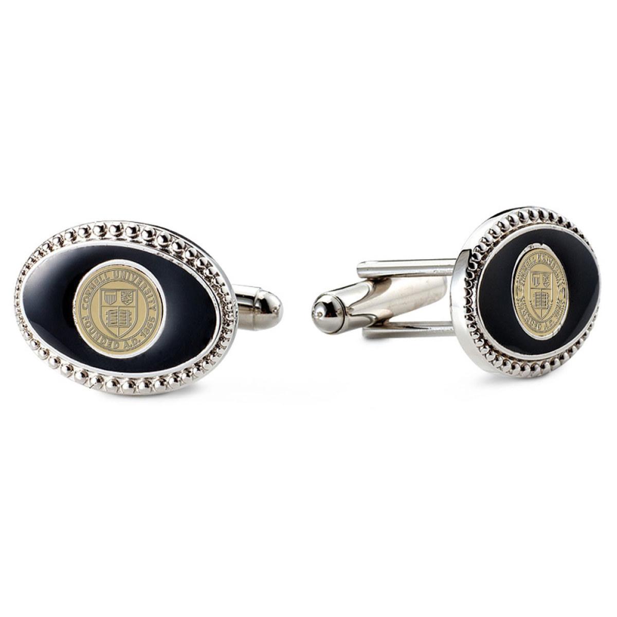 Silver & Black Cornell Seal Oval Cu