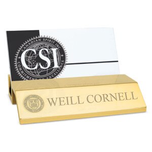 Weill Cornell Medicine Business Card Holder Gold