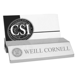 Weill Cornell Medicine Business Card Holder Silver